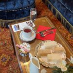 Afternoon tea on a train through the Yorkshire Dales between Embsay and Bolton Abbey.