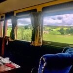 Steam Train Afternoon Tea, Yorkshire. Heritage train ride through hrough the Yorkshire Dales between Embsay and Bolton Abbey.