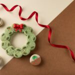 A Christmas wreath made from macarons.