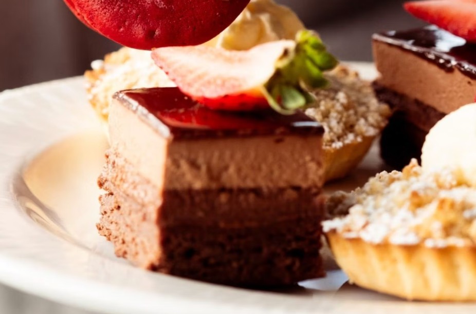 Delicious sweet treat at Willow Tea Room Edinburgh which boast one of the best afternoon teas in Edinburgh with outstanding view across to Edinburgh Castle